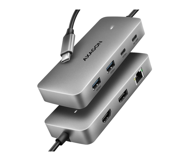 Axagon HMC-CUB83X2 USB-C 10Gbps DUAL 4K DISPLAY 7in1 hub - 1485458 - zdjęcie